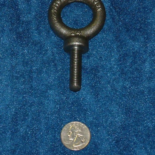 Forged shoulder eyebolt with 7/16 inch 14 tpi threads, 1-3/8 inch long shank