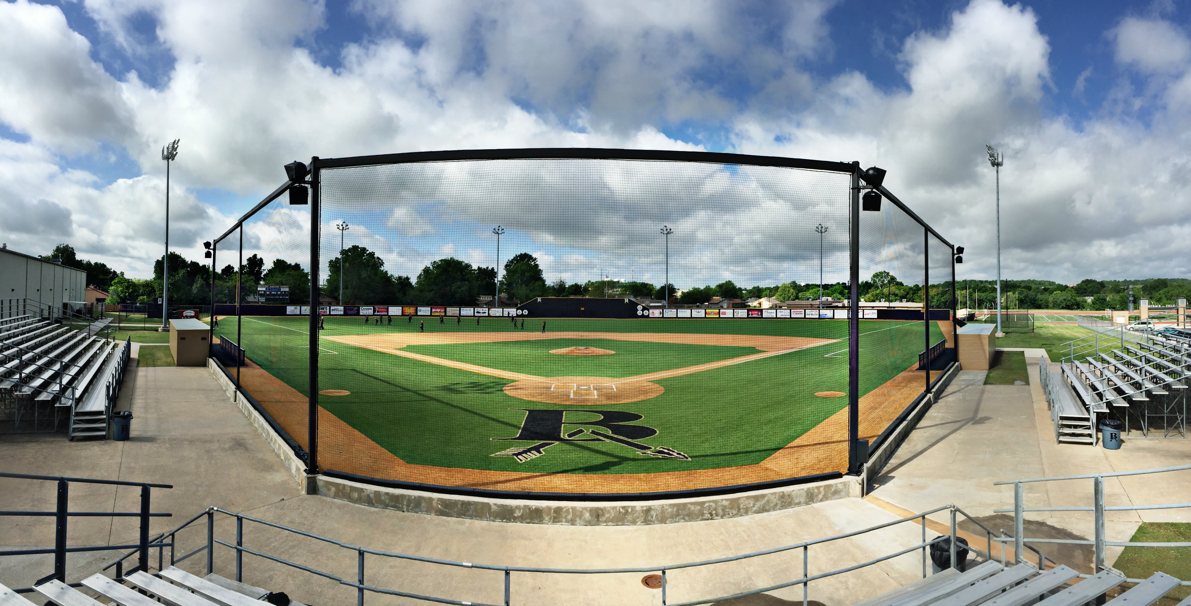 Polar Focus Pole Mounts for Community loudspeakers at Broken Arrow stadium - Speaker Rigging